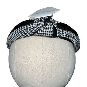 Lulla Collection by Bindaya Plaid with Black Faux Leather Knotted Headband New